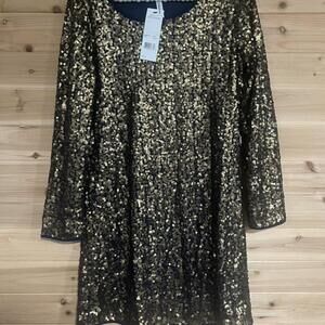 Gold And Navy Blue Sequin